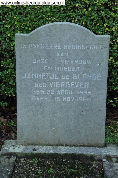 Jannetje de Blonde-Viergever 1895-1960